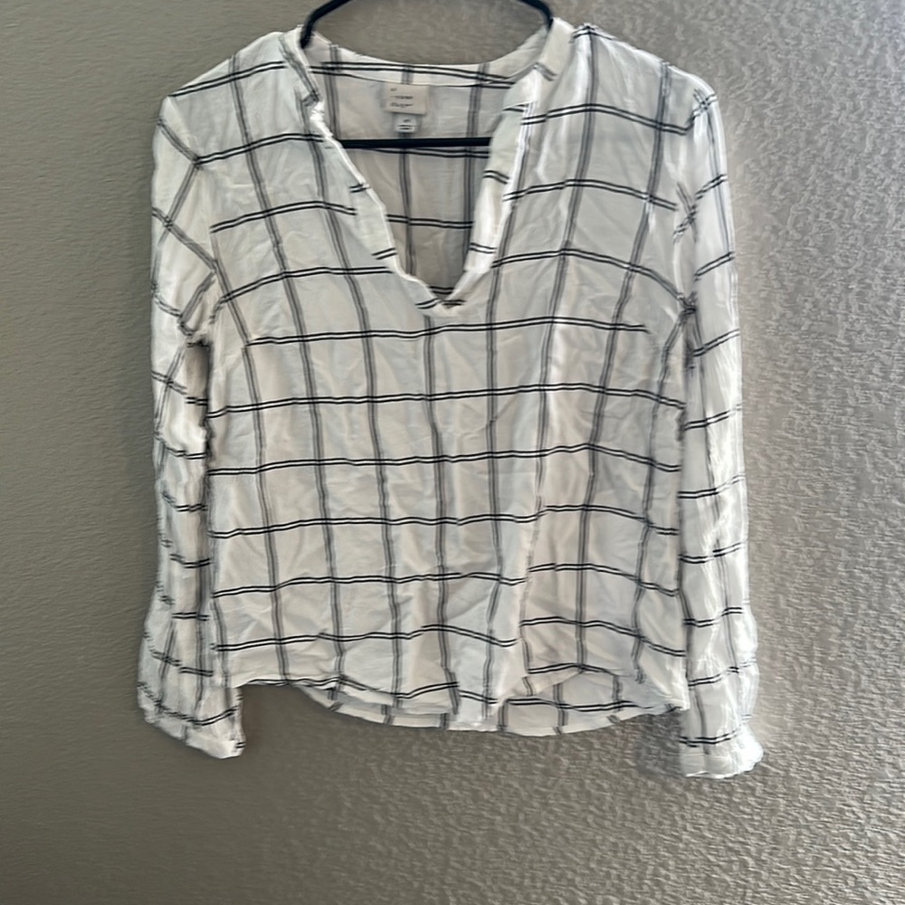 Plaid long sleeve blouse